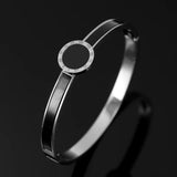 Border Shell Bangle Bracelets Stainless Steel Cuff Bracelet