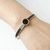 Border Shell Bangle Bracelets Stainless Steel Cuff Bracelet