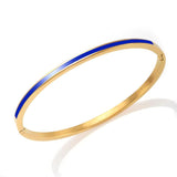 Colorful Enamel Bracelet Bangle Thin Drip Oil Stainless Steel Jewelry