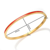 Colorful Enamel Bracelet Bangle Thin Drip Oil Stainless Steel Jewelry