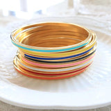 Colorful Enamel Bracelet Bangle Thin Drip Oil Stainless Steel Jewelry