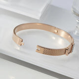 Crystal Cuff Charm Bangles Stainless Steel Belt Wedding Party Jewelry