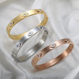 Crystal Cuff Bangle Stainless Steel Bracelet Jewelry Gift