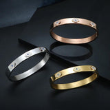 Crystal Cuff Bangle Stainless Steel Bracelet Jewelry Gift
