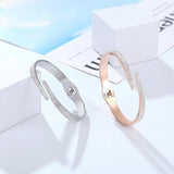 Classic Zircon Bangle Stainless Steel Love Jewelry Gift