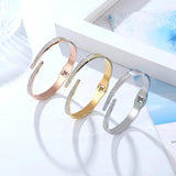 Classic Zircon Bangle Stainless Steel Love Jewelry Gift