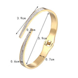 Classic Zircon Bangle Stainless Steel Love Jewelry Gift