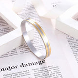 BOBASI Couple Cuff Bracelet Double Layer Stainless Steel Unisex Bracelet