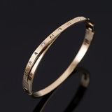 Roman Numerals Bangles Bracelets Cross Crystal Stainless Steel Bracelet