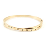 Roman Numerals Bangles Bracelets Cross Crystal Stainless Steel Bracelet