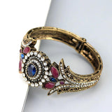 Sunspicems Vintage Bangle Cuff Bracelet for Women Resin Rhinestone