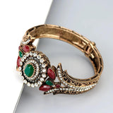 Sunspicems Vintage Bangle Cuff Bracelet for Women Resin Rhinestone