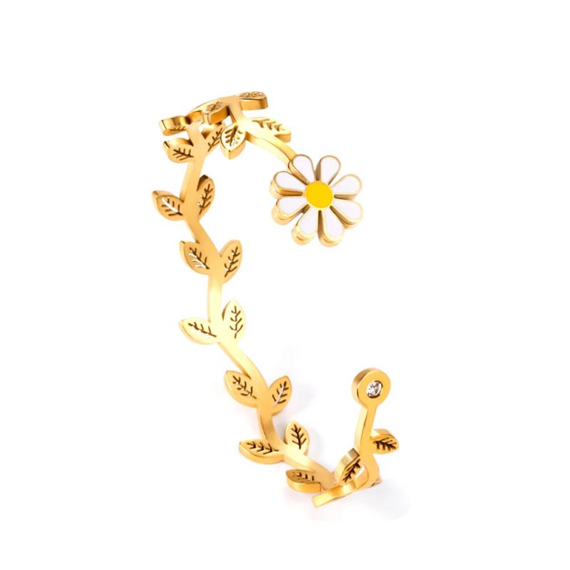 Daisy Cuff Bangles Plant Boho Bracelets For Ladies Fairy Girls