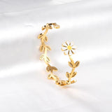 Daisy Cuff Bangles Plant Boho Bracelets For Ladies Fairy Girls