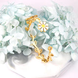 Daisy Cuff Bangles Plant Boho Bracelets For Ladies Fairy Girls