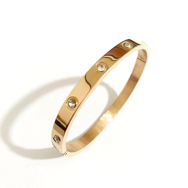 Bijoux Shining Crystal Bangles for Women Men Lover Bracelets