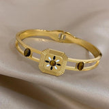 Stylish Stone Enamel Stainless Steel Bangles Bracelets for Women
