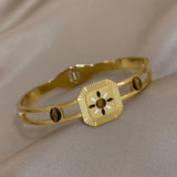 Stylish Stone Enamel Stainless Steel Bangles Bracelets for Women