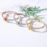 Butterfly Crystal Stainless Steel Bangles Bracelets For Women Girls