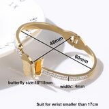 Butterfly Crystal Stainless Steel Bangles Bracelets For Women Girls