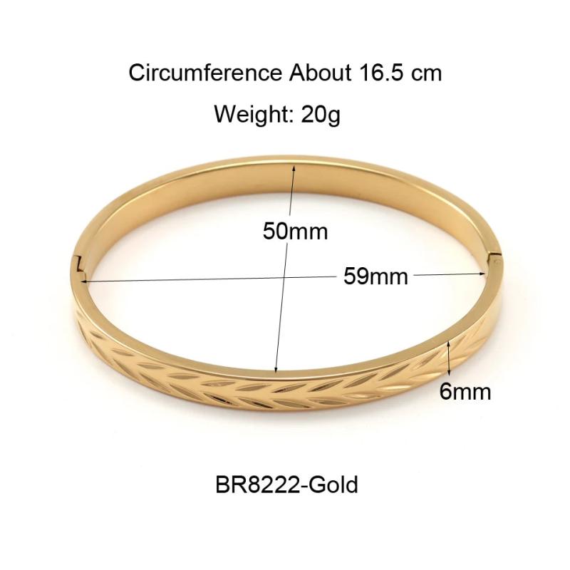 Leaf Stainless Steel Bracelets Bangles For Women Cuff Wristband Female Jewelry