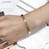 Leaf Stainless Steel Bracelets Bangles For Women Cuff Wristband Female Jewelry