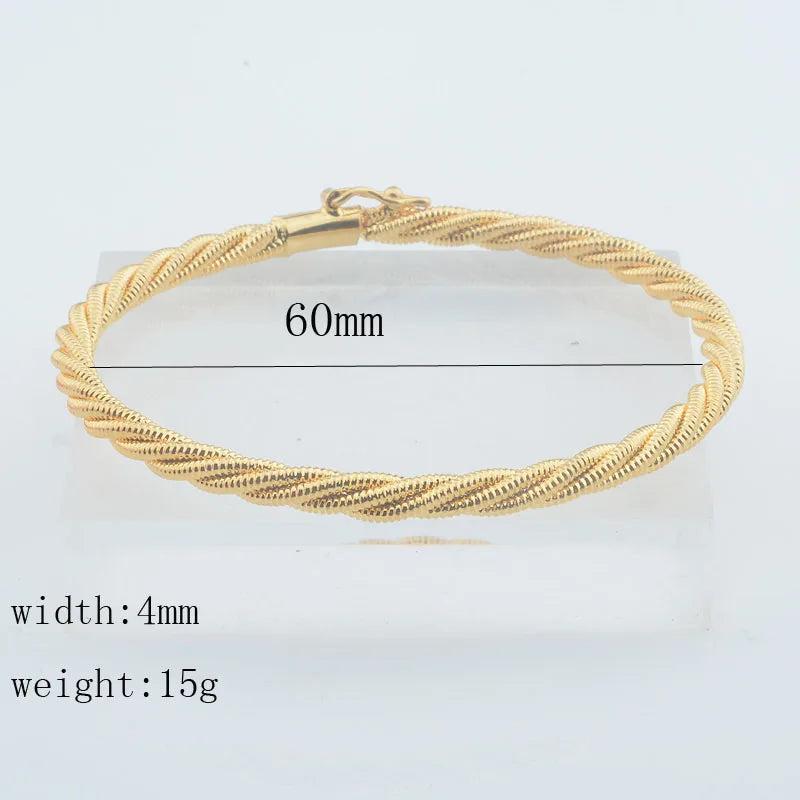 4mm 60mm Yellow Openable Bracelets Shine Bangle for Women Bride