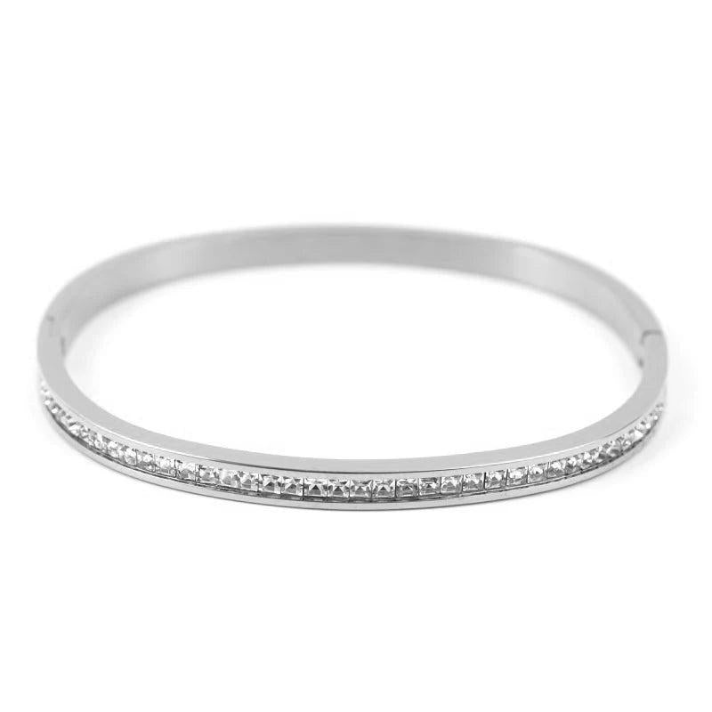 Crystal Stainless Steel Bangles Bracelets For Women