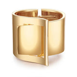 Geometric Alloy Open Big Bangle Bracelet Punk Style Wide Cuff Jewelry