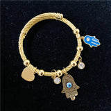Evil Eye Heart Adjustable Bracelet High Stainless Steel