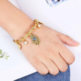 Evil Eye Heart Adjustable Bracelet High Stainless Steel