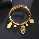 Evil Eye Heart Adjustable Bracelet High Stainless Steel