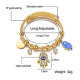 Evil Eye Heart Adjustable Bracelet High Stainless Steel