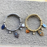 Evil Eye Heart Adjustable Bracelet High Stainless Steel