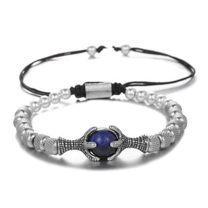 Men Stainless Steel Beaded Bracelet Set Tiger Eye Stone Gift