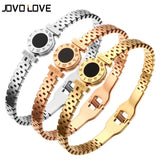 Vintage Stainless Steel Bangles Roman Numeral Cuff Bracelet