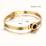Vintage Stainless Steel Bangles Roman Numeral Cuff Bracelet