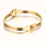 Vintage Stainless Steel Bangles Roman Numeral Cuff Bracelet