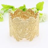 Sunspicems Arab Women Cuff Bracelet Armlet Wave Edge Big Bangle
