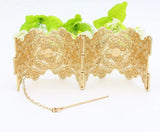 Sunspicems Arab Women Cuff Bracelet Armlet Wave Edge Big Bangle