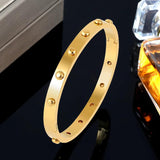 MSX Ladies Bangle Small Round Cuff Tri-Color Stainless Steel Bracelets