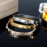 MSX Ladies Bangle Small Round Cuff Tri-Color Stainless Steel Bracelets