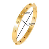MSX Ladies Bangle Small Round Cuff Tri-Color Stainless Steel Bracelets