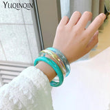 Vintage Resin Acrylic Bangle Set for Women Jewelry Cuff Bangles Bracelets