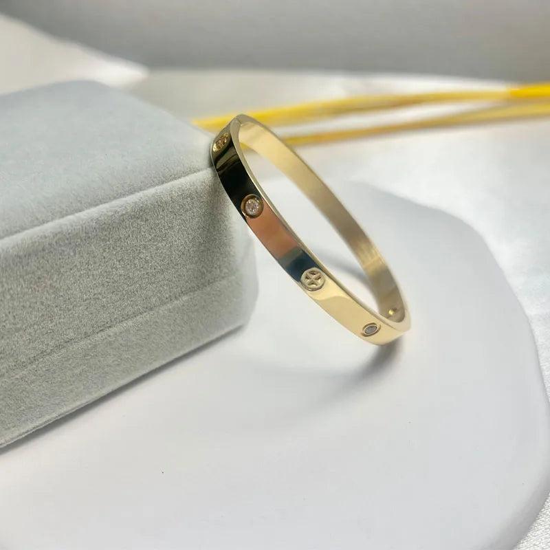 Stainless Steel Cross Screw Couple Bracelets