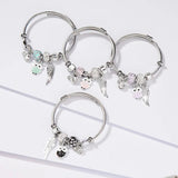 Stainless Steel Owl Feather Charm Bracelet for Women