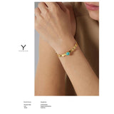 Stainless Steel Stone Bangle Bracelet 18K PVD Plated Women Cuff