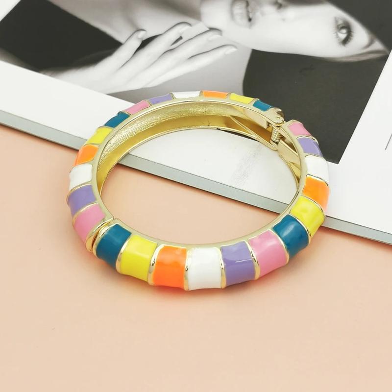 Bamboo Alloy Glaze Cuff Bracelets Multicolor Bangle & Bracelet