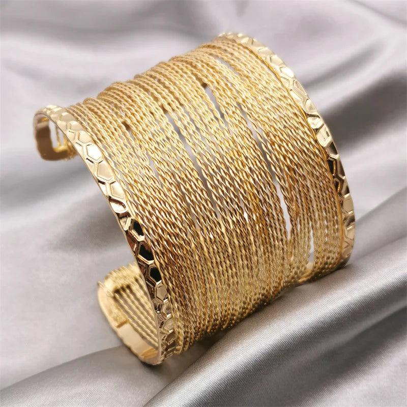 Punk Plated Weave Bracelet for Women
