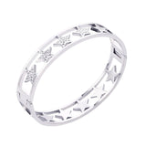 Stainless Steel Bangles Bracelet Rhinestone Stars Charm Bracelet